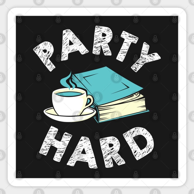 Party Hard Funny Bookworm Sticker by KsuAnn